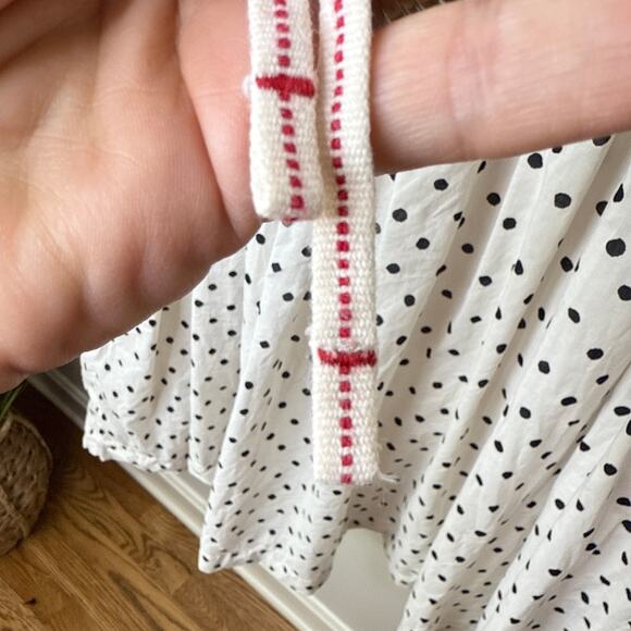 Ines De La Fressange Uniqlo Small Sleeveless Polka Dot Cotton Pleated Dress Chic - Picture 7 of 10